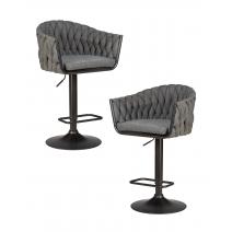  Набор 2 шт Стул барный DOBRIN LEON, графитовая ткань (LAR-275-21), фото 1 