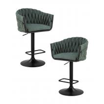  Набор 2 шт Стул барный DOBRIN LEON, зеленая ткань (LAR 275-23), фото 1 