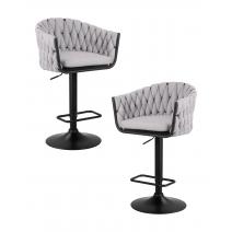  Набор 2 шт Стул барный DOBRIN LEON, серая ткань (LAR 275-17), фото 1 