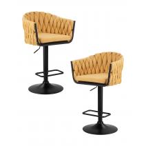 Набор 2 шт Стул барный DOBRIN LEON, жёлтая ткань (LAR 275-8), фото 1 