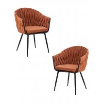  Набор 2 шт Стул обеденный DOBRIN MATILDA, оранжевая ткань (LAR 275-27), фото 1 