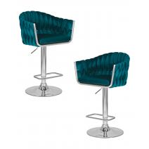  Набор 2 шт Стул барный DOBRIN MARCEL, морской волны велюр (MJ9-99), фото 1 