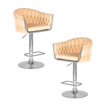  Набор 2 шт Стул барный DOBRIN MARCEL, бежевый велюр (MJ9-10), фото 1 