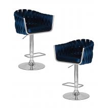  Набор 2 шт Стул барный DOBRIN MARCEL, синий велюр (MJ9-117), фото 1 