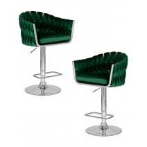  Набор 2 шт Стул барный DOBRIN MARCEL, зеленый велюр (MJ9-88), фото 1 