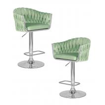  Набор 2 шт Стул барный DOBRIN MARCEL, пудрово-мятный велюр (MJ9-87), фото 1 