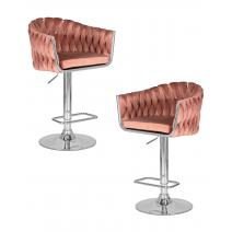  Набор 2 шт Стул барный DOBRIN MARCEL, пудрово-розовый велюр (MJ9-32), фото 1 