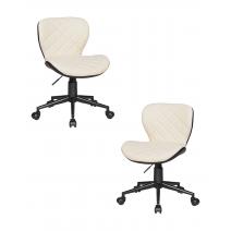  Набор 2 шт Офисное кресло для персонала DOBRIN RORY, кремово-коричневый, фото 1 