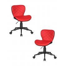  Набор 2 шт Офисное кресло для персонала DOBRIN RORY, красно-чёрный, фото 1 