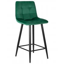  Стул полубарный DOBRIN OLIVIA, черные матовые ножки, зелёный велюр (108-64), фото 1 