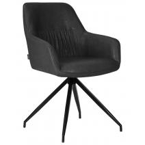  Стул обеденный DOBRIN DANIEL, черные ножки, винтажная антрацитовая экокожа (RU-08), фото 1 