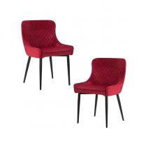 Набор 2 шт Стул обеденный DOBRIN RICHARD, черные матовые ножки, бордовый велюр (V108-85), фото 1 