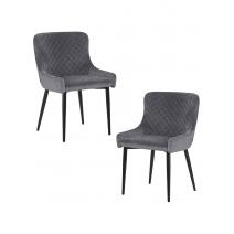  Набор 2 шт Стул обеденный DOBRIN RICHARD, черные матовые ножки, темно-серый велюр (V108-91), фото 1 