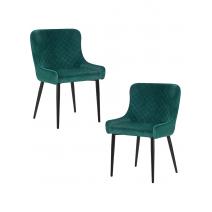  Набор 2 шт Стул обеденный DOBRIN RICHARD, черные матовые ножки, зелёный велюр (V108-64), фото 1 