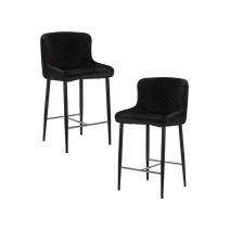  Набор 2 шт Стул полубарный DOBRIN CHRISTIAN'65, черные ножки, черный велюр (V108-77), фото 1 