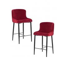  Набор 2 шт Стул полубарный DOBRIN CHRISTIAN'65, черные ножки, бордовый велюр (V108-85), фото 1 