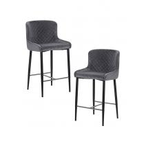  Набор 2 шт Стул полубарный DOBRIN CHRISTIAN'65, черные ножки, темно-серый велюр (V108-91), фото 1 
