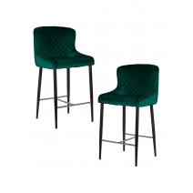  Набор 2 шт Стул полубарный DOBRIN CHRISTIAN'65, черные ножки, зеленый велюр (V108-64), фото 1 