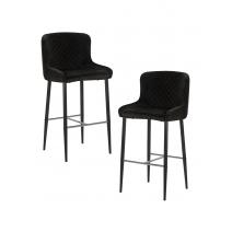  Набор 2 шт Стул барный DOBRIN CHRISTIAN'75, черные ножки, черный велюр (V108-77), фото 1 