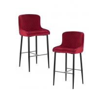  Набор 2 шт Стул барный DOBRIN CHRISTIAN'75, черные ножки, бордовый велюр (V108-85), фото 1 