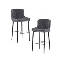  Набор 2 шт Стул барный DOBRIN CHRISTIAN'75, черные ножки, темно-серый велюр (V108-91), фото 1 