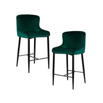  Набор 2 шт Стул барный DOBRIN CHRISTIAN'75, черные ножки, зеленый велюр (V108-64), фото 1 