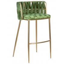  Стул барный DOBRIN EMMA GOLD, зеленый велюр (VF-08), фото 1 