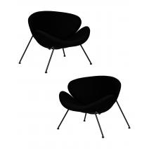  Набор 2 шт Кресло дизайнерское DOBRIN EMILY, черный ткань AF9, черное основание, фото 1 