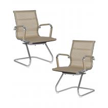  Набор 2 шт Офисное кресло для посетителей DOBRIN CODY MESH, бежевый (22039), фото 1 