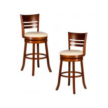  Набор 2 шт Вращающийся полубарный стул DOBRIN WILLIAM COUNTER, шоколад, кремовый, фото 1 