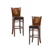  Набор 2 шт Стул барный DOBRIN JERRY BAR, шоколад, чёрный, фото 1 