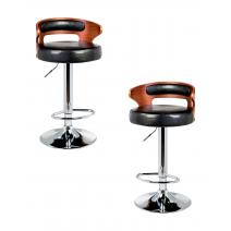  Набор 2 шт Стул барный DOBRIN FRED, коричневое дерево, чёрный, фото 1 