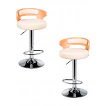  Набор 2 шт Стул барный DOBRIN FRED, натуральное дерево, кремовый, фото 1 