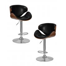  Набор 2 шт Стул барный DOBRIN KARTER, коричневое дерево, чёрный, фото 1 