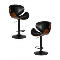  Набор 2 шт Стул барный DOBRIN JACK BLACK, цвет черный глянец PU ABD 002, фото 1 
