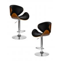  Набор 2 шт Стул барный DOBRIN JACK, цвет черный глянец PU ABD 002, фото 1 