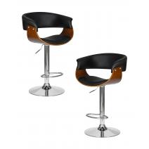  Набор 2 шт Стул барный DOBRIN OSTIN, цвет черный PU ABA 001, фото 1 