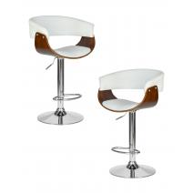  Набор 2 шт Стул барный DOBRIN OSTIN, цвет белый PU ABA 008, фото 1 