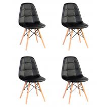  Набор 4 шт Стул обеденный DOBRIN BENNET, ножки светлый бук, чёрный, фото 1 