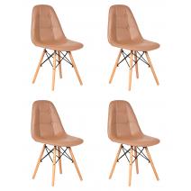  Набор 4 шт Стул обеденный DOBRIN BENNET, ножки светлый бук, коричневый, фото 1 