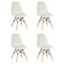  Набор 4 шт Стул обеденный DOBRIN BENNET, ножки светлый бук, кремовый, фото 1 