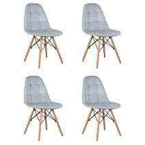  Набор 4 шт Стул обеденный DOBRIN BENNET, ножки светлый бук, пудрово-голубой велюр (HLR-15), фото 1 