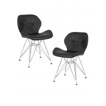  Набор 2 шт Стул обеденный DOBRIN BUTTERFLY CHROME, ножки хром, цвет чёрный, фото 1 