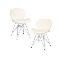  Набор 2 шт Стул обеденный DOBRIN BUTTERFLY CHROME, ножки хром, цвет кремовый, фото 1 