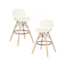  Набор 2 шт Стул барный DOBRIN BUTTERFLY BAR, ножки светлый бук, цвет кремовый, фото 1 