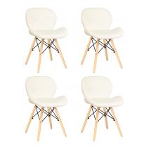  Набор 4 шт Стул обеденный DOBRIN BUTTERFLY, ножки светлый бук, цвет сиденья кремовый, фото 1 