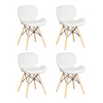  Набор 4 шт Стул обеденный DOBRIN BUTTERFLY, ножки светлый бук, цвет сиденья белый, фото 1 