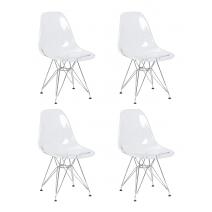  Набор 4 шт Стул обеденный DOBRIN DSR CASPER, ножки хром, цвет прозрачный, фото 1 