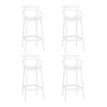  Набор 4 шт Стул барный DOBRIN MASTERS BAR, белый (W-02), фото 1 