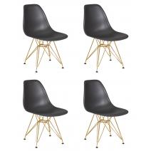  Набор 4 шт Стул обеденный DOBRIN DSR, ножки золотые, цвет тёмно-серый (GR-04), фото 1 